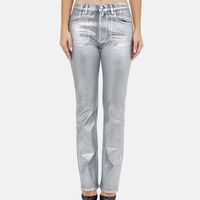 Silver Laminated Jeans