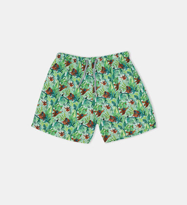 Junior Boy Mini Monkey Business Printed Swim Shorts