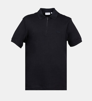 Smooth Cotton Welt Zip Polo Shirt