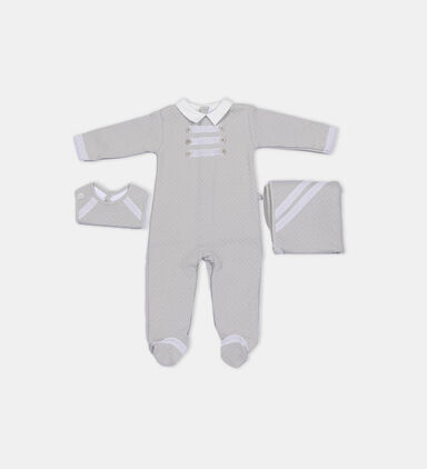 Stitching Dungaree 3-piece Set