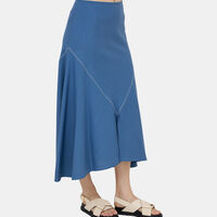 Wool Asymmetrical Midi Skirt