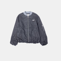 Embroidered Logo Felted Bomber Jacket