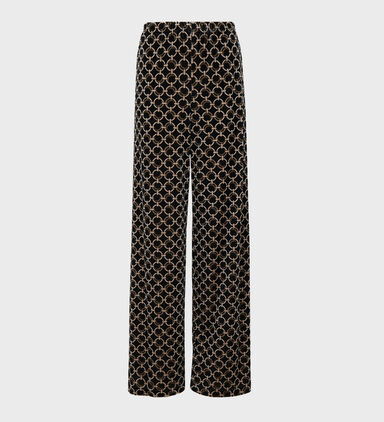 Circular-print Straight Leg Trousers