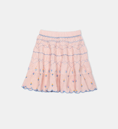 Floral Embroidered Cotton Skirt