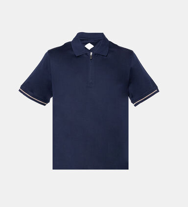 Half-zip Collar Cotton Polo Shirt