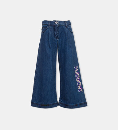 Embroidered Logo Wide-legged Pants