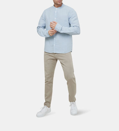 Stan Linen Band Collar Shirt