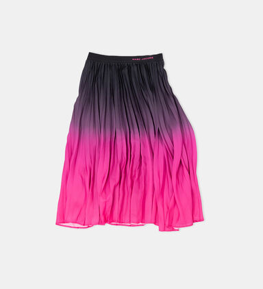 Long Crepe Pleated Skirt