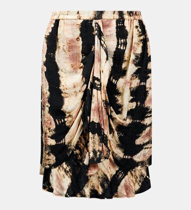 Print Draped Skirt