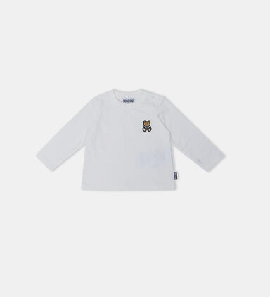 Teddy Embroidery Sweatshirt With Shoulder Buttons