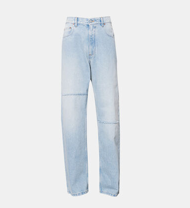 Faded Denim Wide Leg Trousers