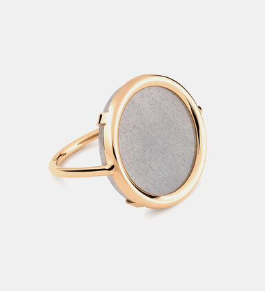 Ever Moonstone Disc 18k Gold Ring