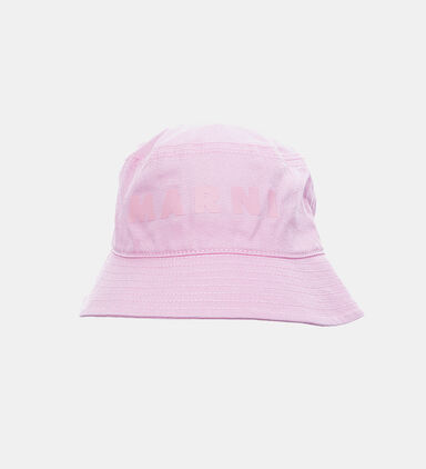 Flocked-logo Bucket Hat