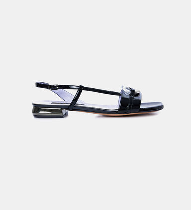 Flat Heel Patent Leather Sandals