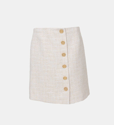 Iridescent Tweed Straight Skirt