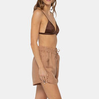 Mocha Serengeti Elastic Waist Shorts