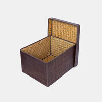 Palm Rectangular Lidded Basket