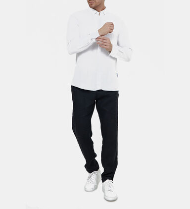 Men Olive Relaxed-fit Linen Shirt