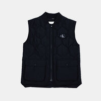 Logo-print Denim Quilted Vest