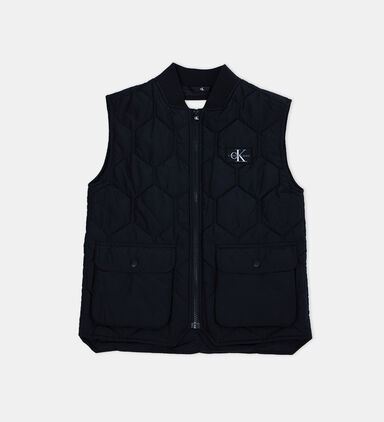 Logo-print Denim Quilted Vest