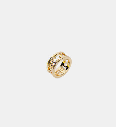 Monogram Silver-plated Brass Ring