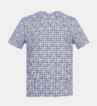 Cotton Checkered Crewneck T-shirt