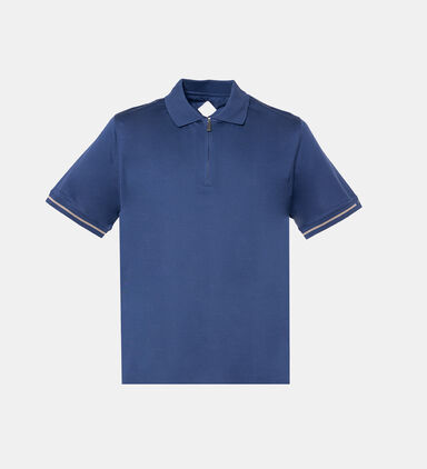 Half-zip Collar Cotton Polo Shirt