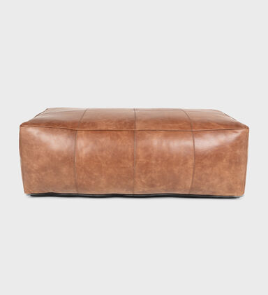 Savio Leather Rectangular Pouf