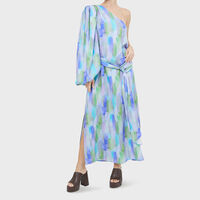 One Balloon Sleeve Tie Maxi Dress