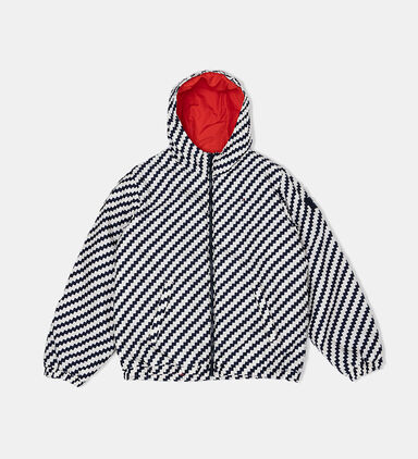 Jaggy Striped Windbreaker Jacket