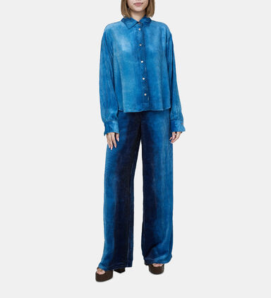 Velvet Degradé Denim Wide Leg Pants