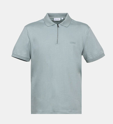 Smooth Cotton Welt Zip Polo Shirt