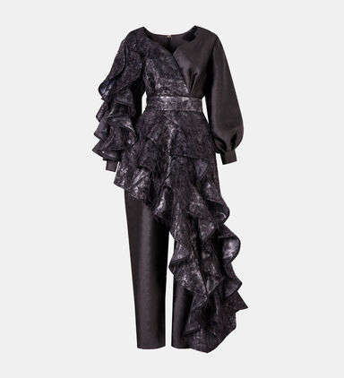 Midnight Whisper Frilled Jumpsuit