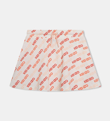 All-over Printed Cotton Pique Skirt