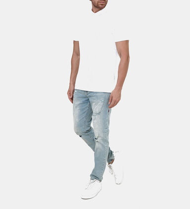 Stitched 5-pockets Denim Pants