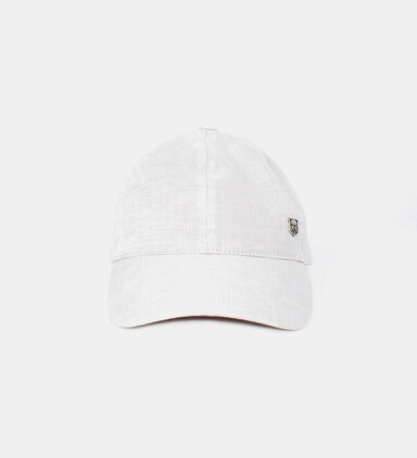 Linen Logo-placket Baseball Cap