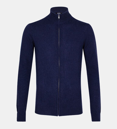 Cashmere High Collar Zipped Jacket