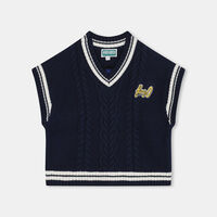 Sleeveless Embroidered Logo Pull Tricot