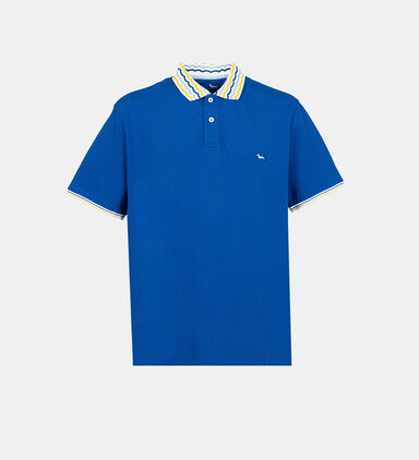 Ribbed Collar Cotton Polo Shirt