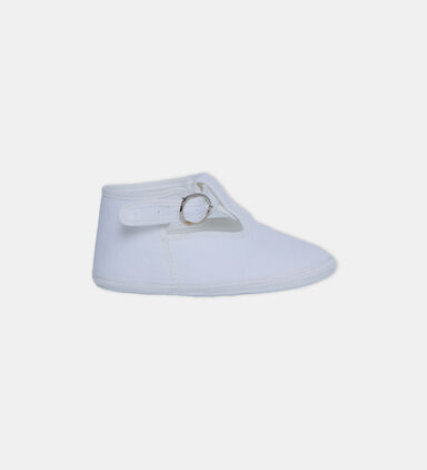 Linen Buckle Closure Shoes