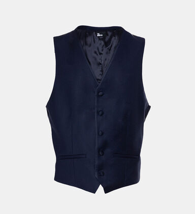 Wool Fitted Tuxedo Waistcoat