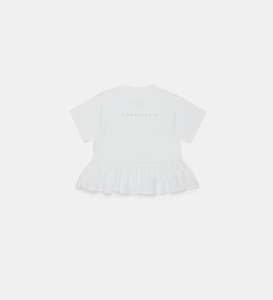 Logo-print Ruffled Hem T-shirt