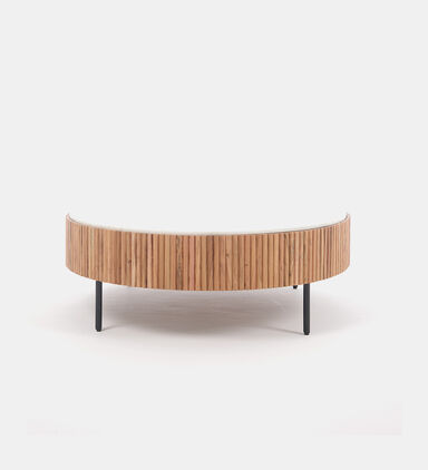 Acacia Wood Ribbed Coffee Table