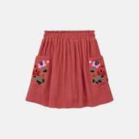 Ruche Double Gauze Cotton Skirt