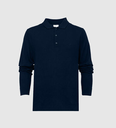 Merino Wool Polo Sweatshirt