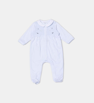 Cotton Floral-embroidery Sleepsuit