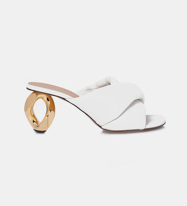 Gold Heel Leather Flip-flops