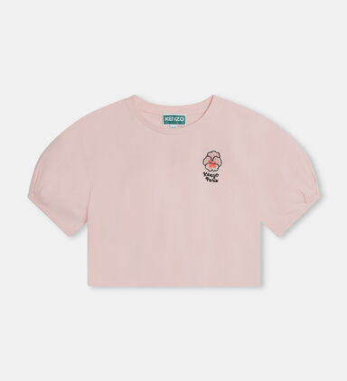 Flower Embroidered Badge T-shirt