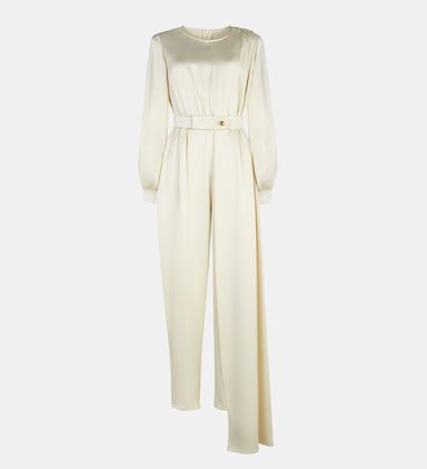 Ruffled-top Long-sleeved Jumpsuit