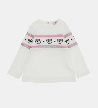 Glittery Eye Motif Sweater